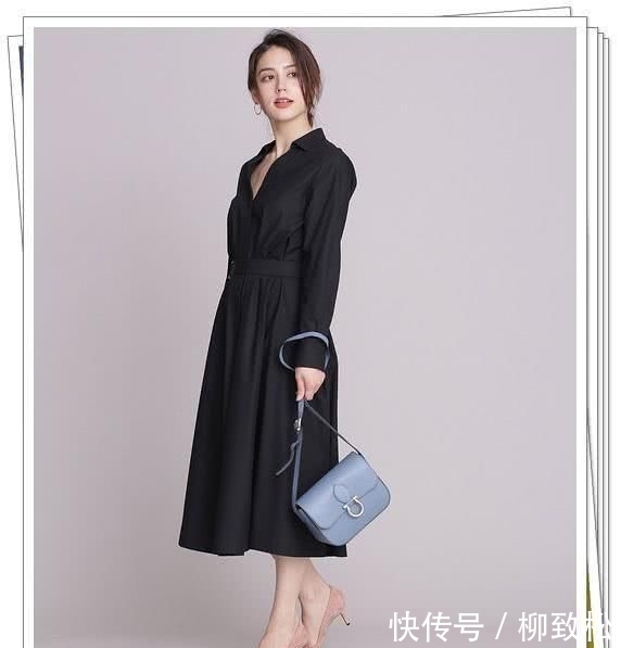  春季造型：小黑裙别乱买！黑色衬衫连衣裙才更实用，24个春季日系造型示范