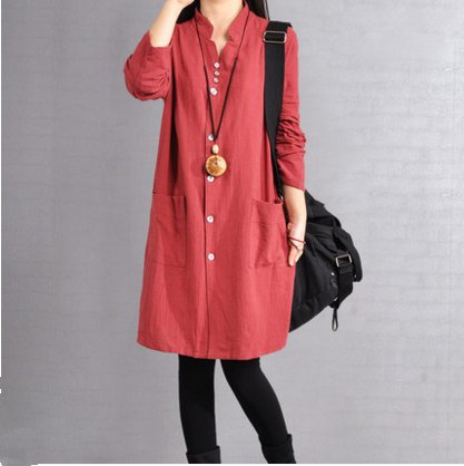 别傻傻穿打底裤了!今秋流行棉麻裙+平鞋，适合45-60岁女人