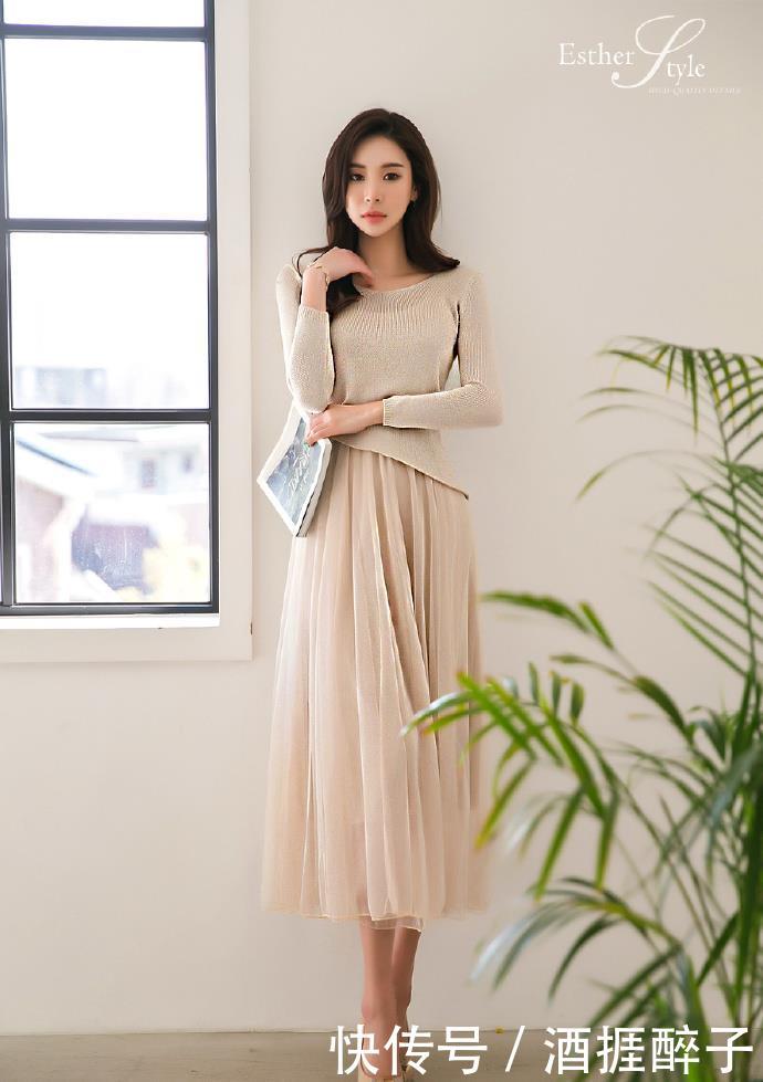  [半身裙]服装模特蕾丝半身裙，优雅靓丽秒变成气质女神