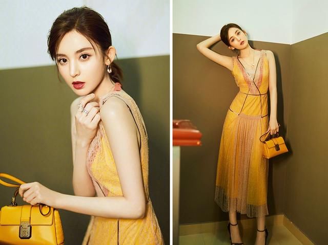 杨幂拍写真把三万的裙子穿出温柔，何穗慵懒，娜扎却搭得一本正经