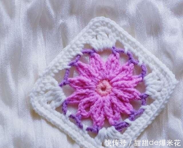  『钩针』多款四边形钩针花片，都有图解说明，喜欢就拿走