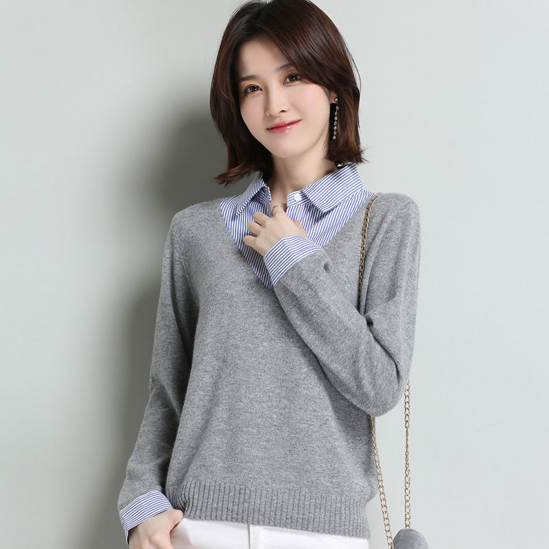 毛衣要哭了,现在流行“假两件”衫,保暖又有搭配感,洋气女人味