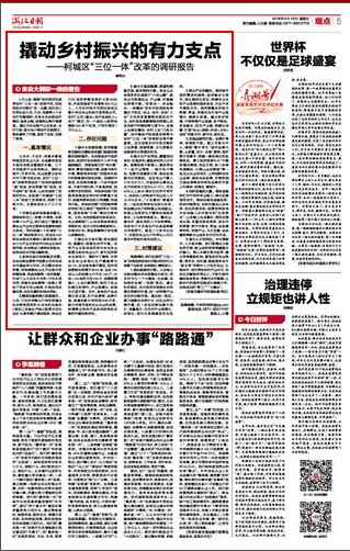 浙江日报|撬动乡村振兴的有力支点--柯城区三