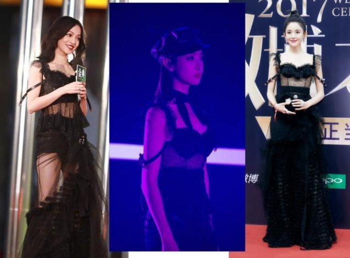 撞衫古力娜扎，谁撞谁输，一个靠脸完成时尚的女星