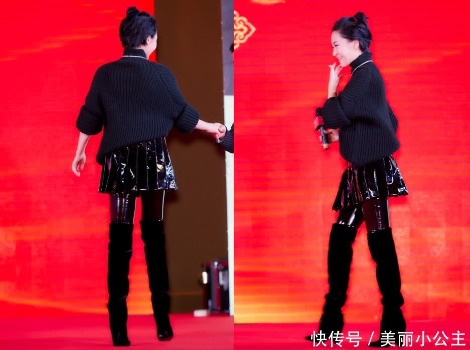 许晴又刷三观！皮裙下穿皮裤就算了，还要硬往靴里塞皮裤！