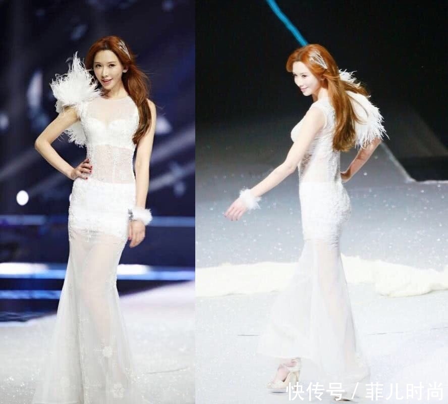 林志玲穿3D版条纹连衣裙，中间还露了个洞，网友：好身材藏不住