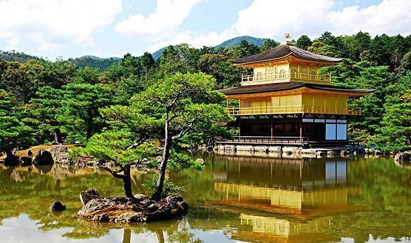 #金阁寺#日本仿效中国修建的城市,用金子打造寺庙,庭院被称为极乐净土
