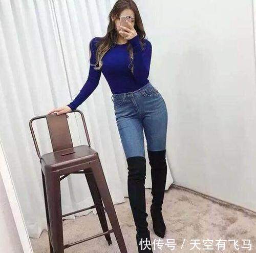 街拍;小姐姐身材苗条性感,身穿紧身牛仔裤优雅显瘦有气质!