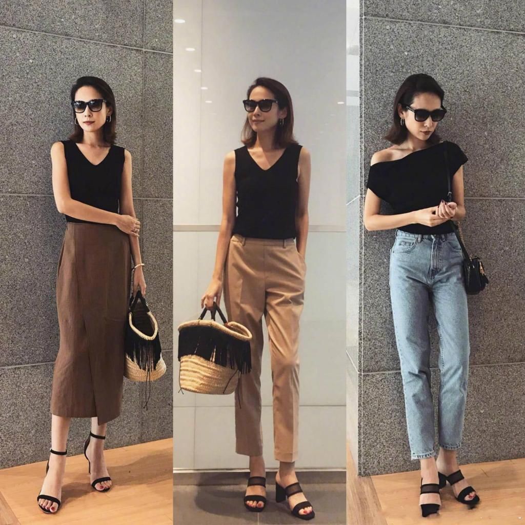  『女人』40岁女人的高级“简约风”穿搭，白T+高腰裤，穿出温柔知性美