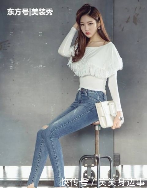 「清爽」清爽迷人的牛仔裤美女,回头率特别高!