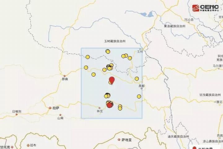 西藏昌都市边坝县发生3.4级地震