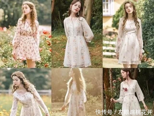  学院@春季怎能少了应景的碎花裙：搭西装御姐范，穿针织衫温柔学院风