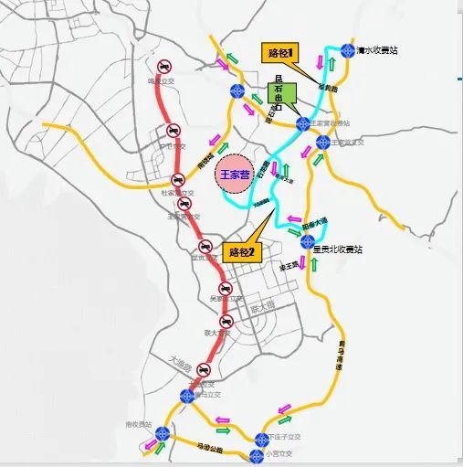  『西半幅施工』@昆明车主 注意绕行！明晚起，昆玉高速西半幅交通导改