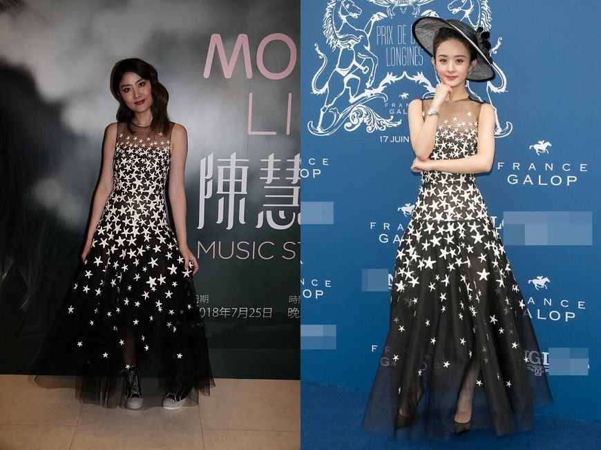 当30岁赵丽颖撞上44岁陈慧琳，终于明白童颜和冻龄哪个更重要了