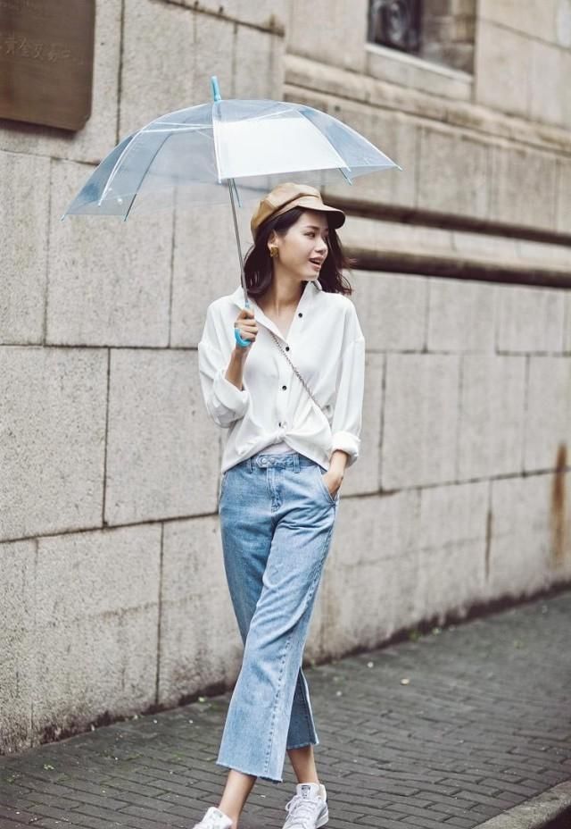  女人：穿白衬衫的女人更知性，简约造就大气，搭配裙子回头率超高