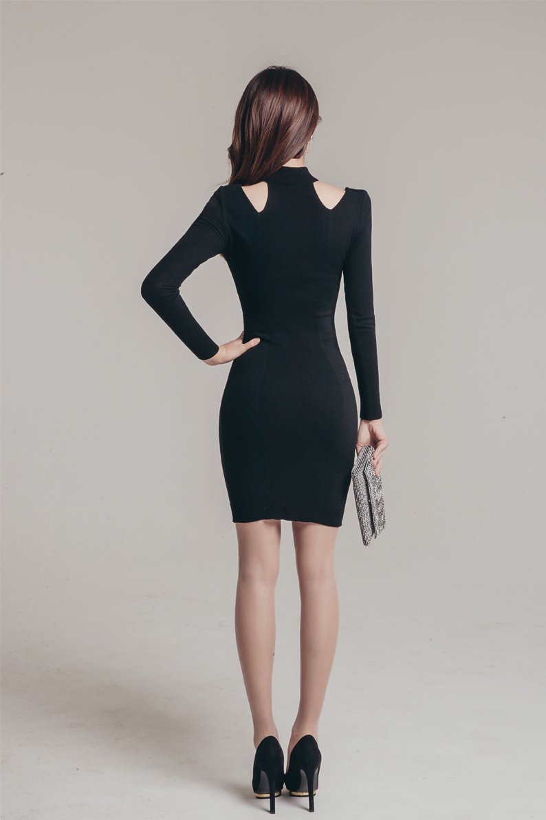 豪尔费坎浓重如墨圈领线裙