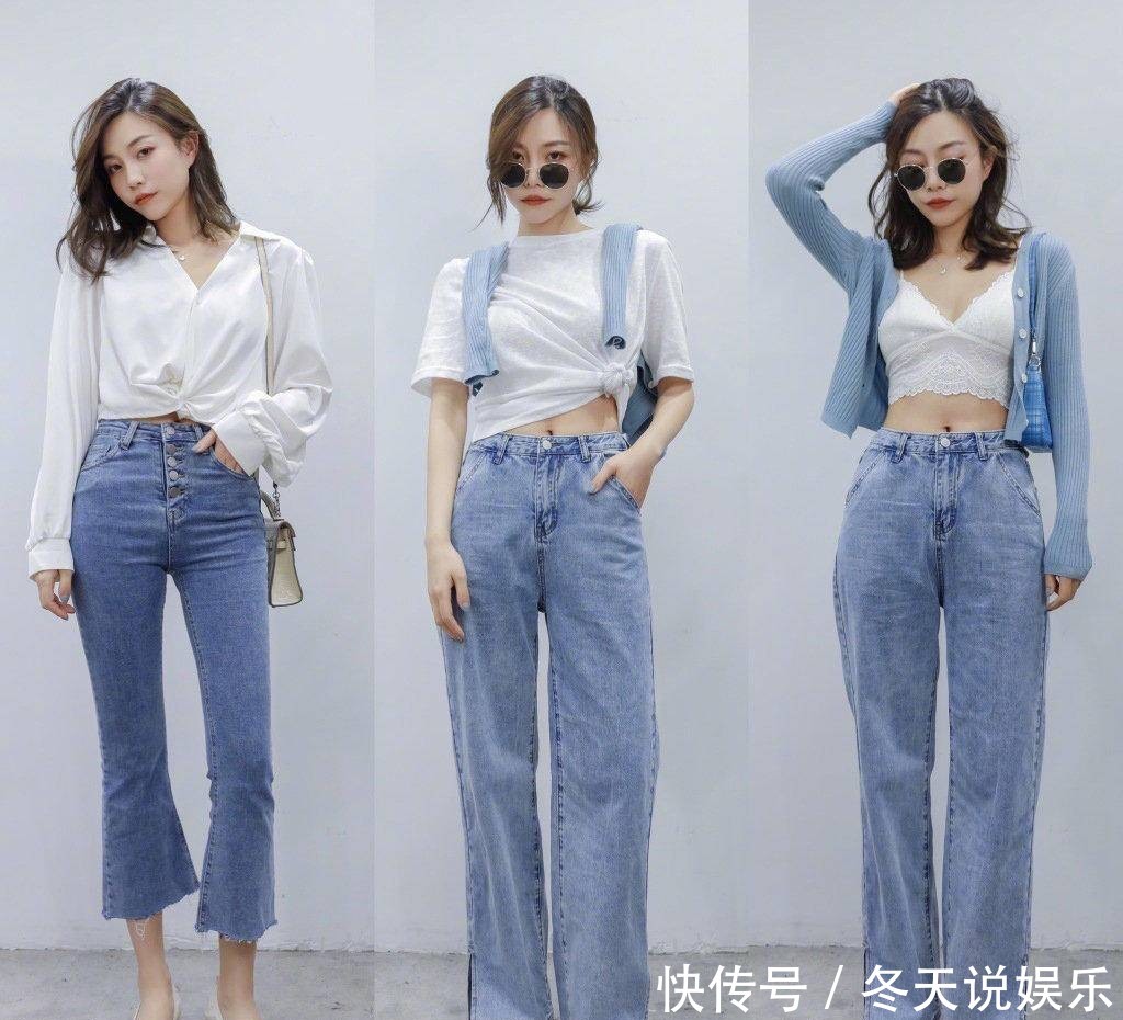  【适合】适合小个子女生的气质穿搭，用牛仔裤搭出休闲风，经典又时尚