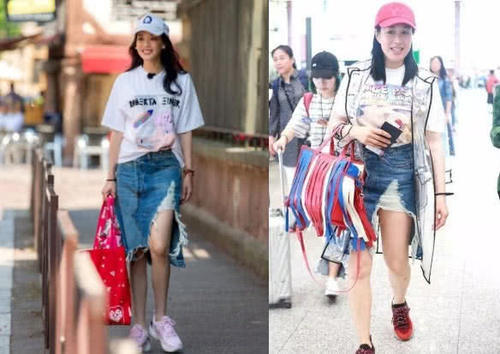 当90斤的舒淇和120斤的钟丽缇同穿高开叉裙，网友：看完瞬间不想