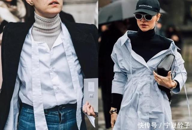 『毛衣』一件基本款衬衫、一件紧身高领毛衣、卫衣,就能完成不同穿搭风格