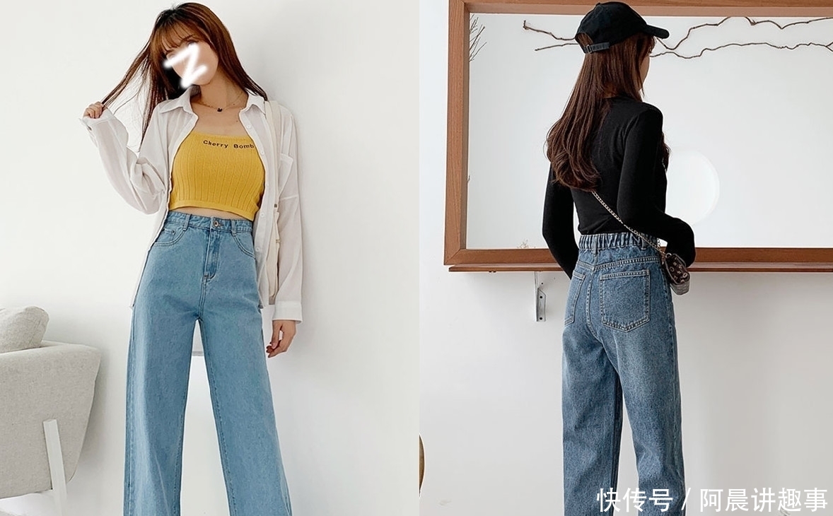 『显瘦』别再穿半身裙了!2020早春的“阔腿牛仔裤”超流行!显瘦、显腿长