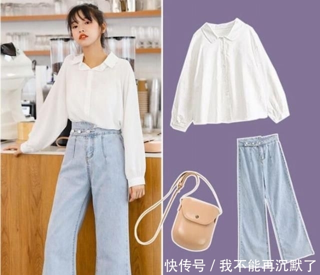 显瘦■牛仔阔腿裤掀起春日新时尚