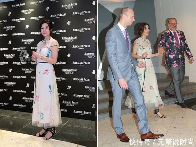 47岁李嘉欣条纹连衣裙连撞刘嘉玲娜扎,网友:港姐底子可不是吹的