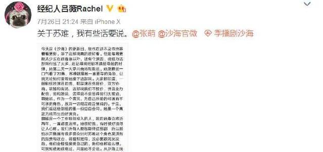 张萌被质疑整容,其经纪人发长文回应:怀孕近三个月为拍戏流产!