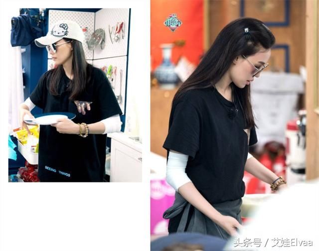 舒淇《中餐厅2》第七集私服，42岁黑色路人装，做最亮眼的美少女