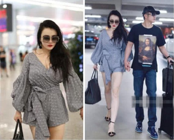 冉莹颖穿衣弃紧从宽合体邹市明，倒穿羊腿袖像棒槌，网友:是真爱