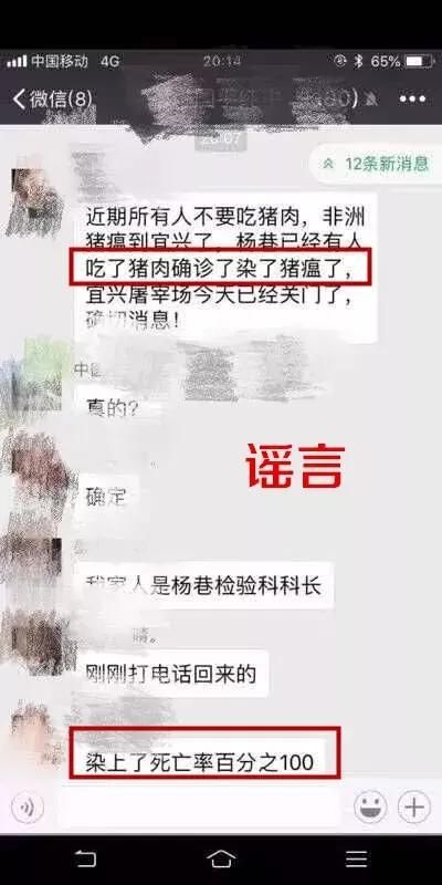 祸从口出！宜兴女子散布非洲猪瘟疫情谣言被传唤！猪肉可以吃