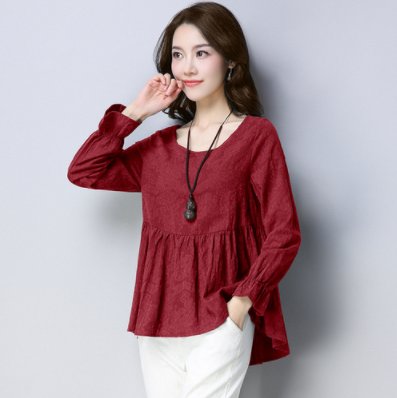 今秋的棉麻衫又火了!比真丝时髦，比旗袍好穿，洋气超显嫩