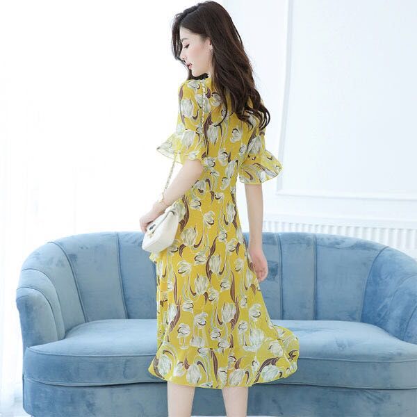 三伏天40女人别打扮太土!这个夏天流行的雪纺连衣裙，时髦减龄