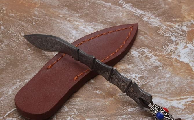 大马士革钢■「鉴赏」大马士革一体钢小武士刀