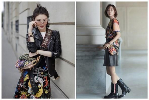 167的景甜和169的王珞丹同背马鞍包，网友：差两厘米气场完全不同