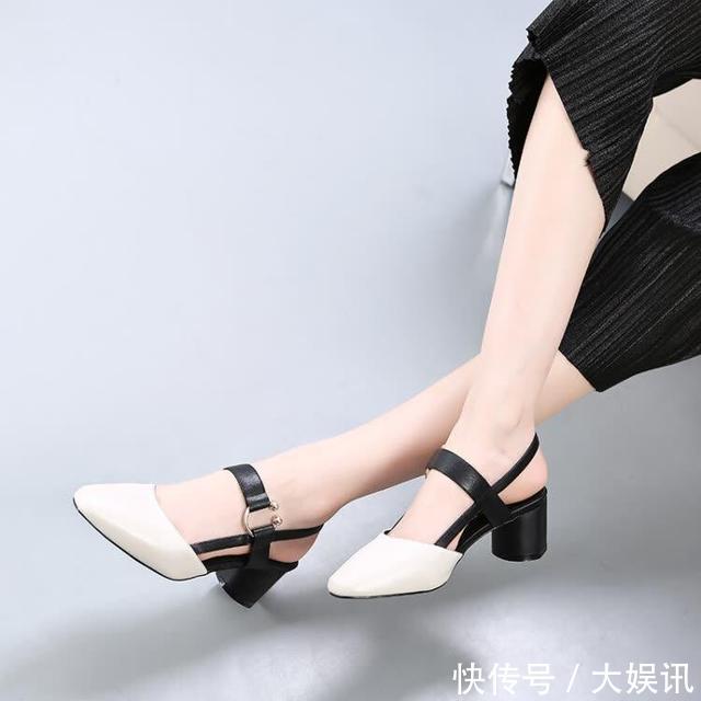 一字扣带高跟凉鞋，竟然也可以这么美！