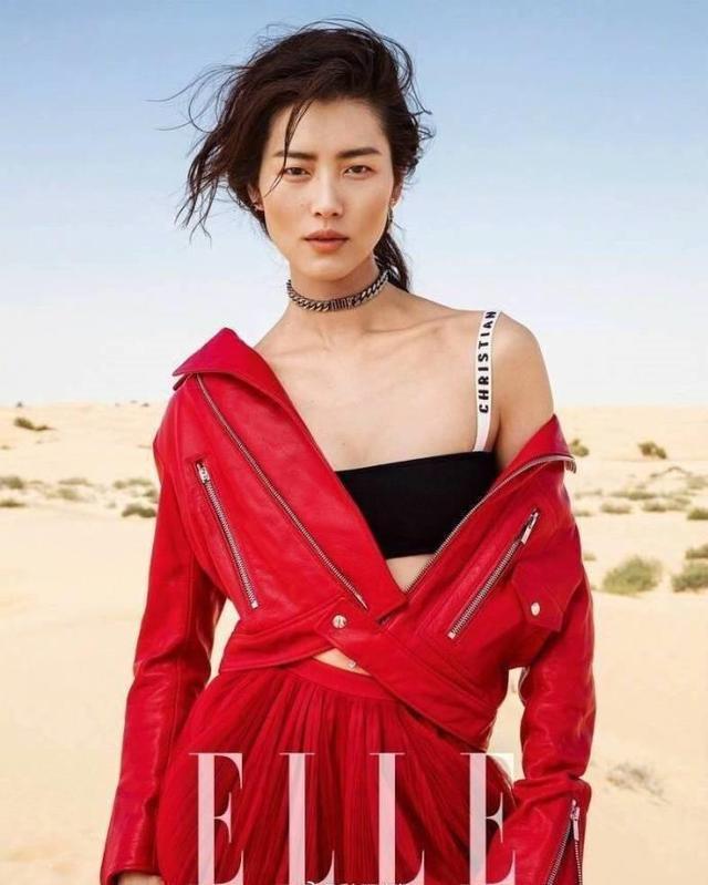 刘亦菲阿sa同穿红色皮衣，一个清纯似仙女一个风尘似舞女