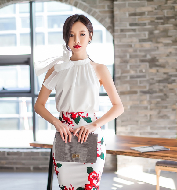 女神孙允珠,皇朝水墨杜鹃古蕴迷梦包臀裙