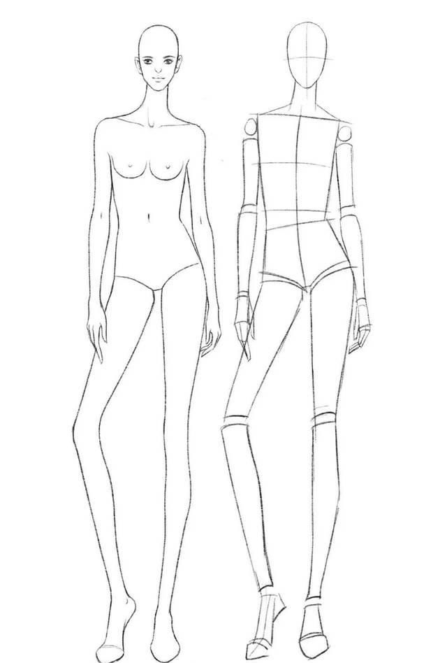  [模特的身]全新-160个服装人体动态【线稿】素材分享！（独家珍藏版）