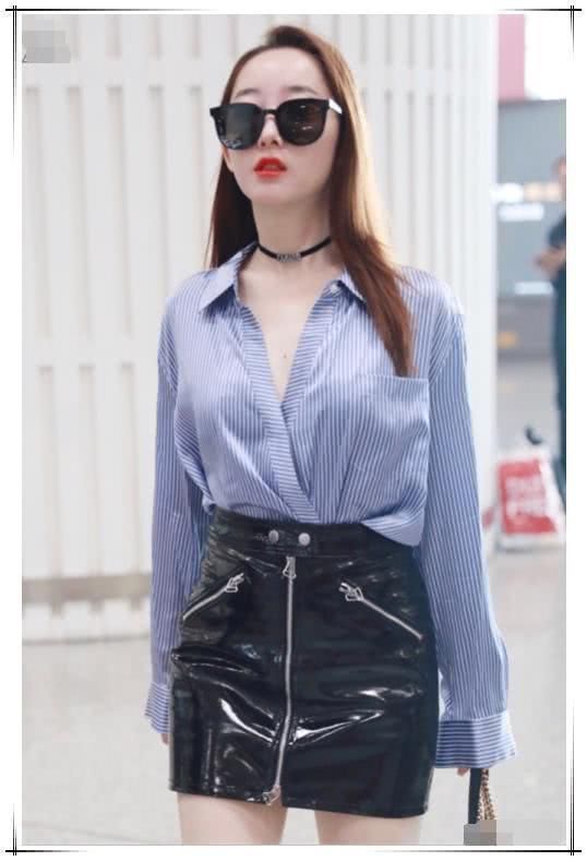 韩雪一件蓝色开叉雪纺长裙清新有气质，比奚梦瑶还性感的是她了