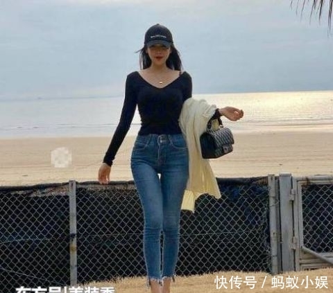  『美女』活力满满的牛仔裤美女，塑造腿部线条！