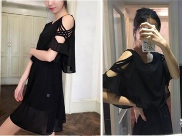 姑娘就服你!这样显胸的连衣裙，你都敢穿出门，不过真心性感迷人