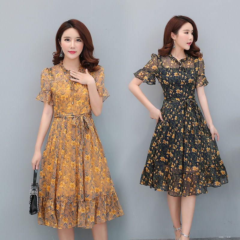 太美了，黑妹子赶紧来瞧瞧!这些精致印花雪纺裙，亮肤又遮肉