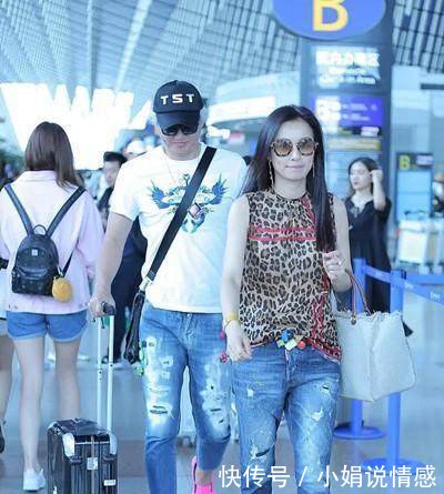 45岁张庭现机场,网友终于明白林瑞阳为啥净身出户也要娶她