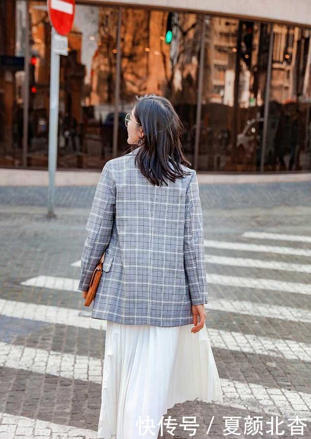  『春夏』春夏，纽扣格纹小西装，美哒哒