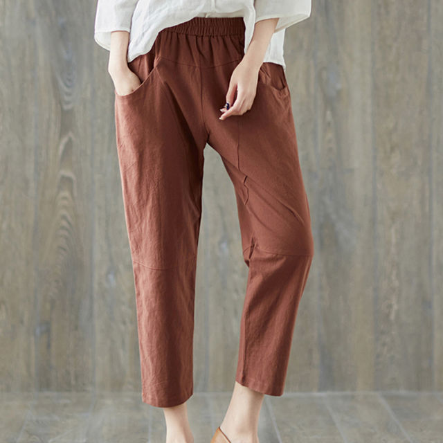 外出游玩穿裙子不方便!试试这样的小衫+棉麻裤，清凉透气超嫩美