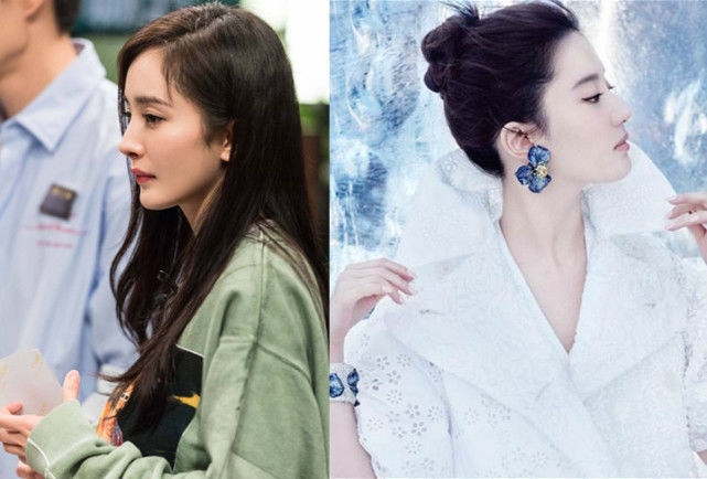 杨幂放弃齐刘海，墨绿色卫衣美回18岁，侧颜完爆刘亦菲