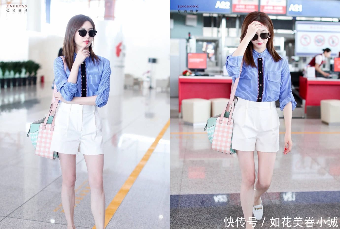 江疏影真凹！裙子短到大腿根秀美腿，网友直呼：敢蹲下吗？