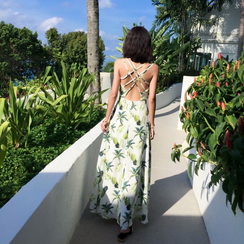 我的天~忒好看了!老婆居然买这种露背沙滩裙，穿上又白又嫩