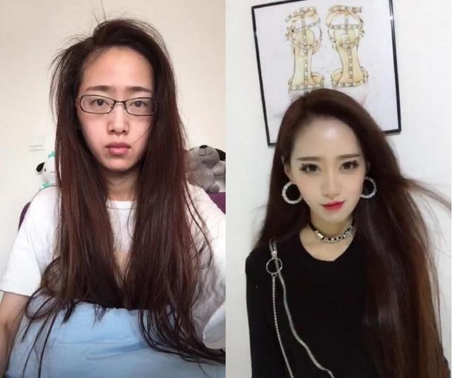 丑女化妆逆袭追男神,网友:最后一个怕是用了10瓶BB霜,我要去洗眼