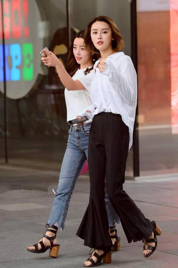 街拍: 图1时尚美女,清爽短发亮了,图2美女穿波点裙优雅迷人